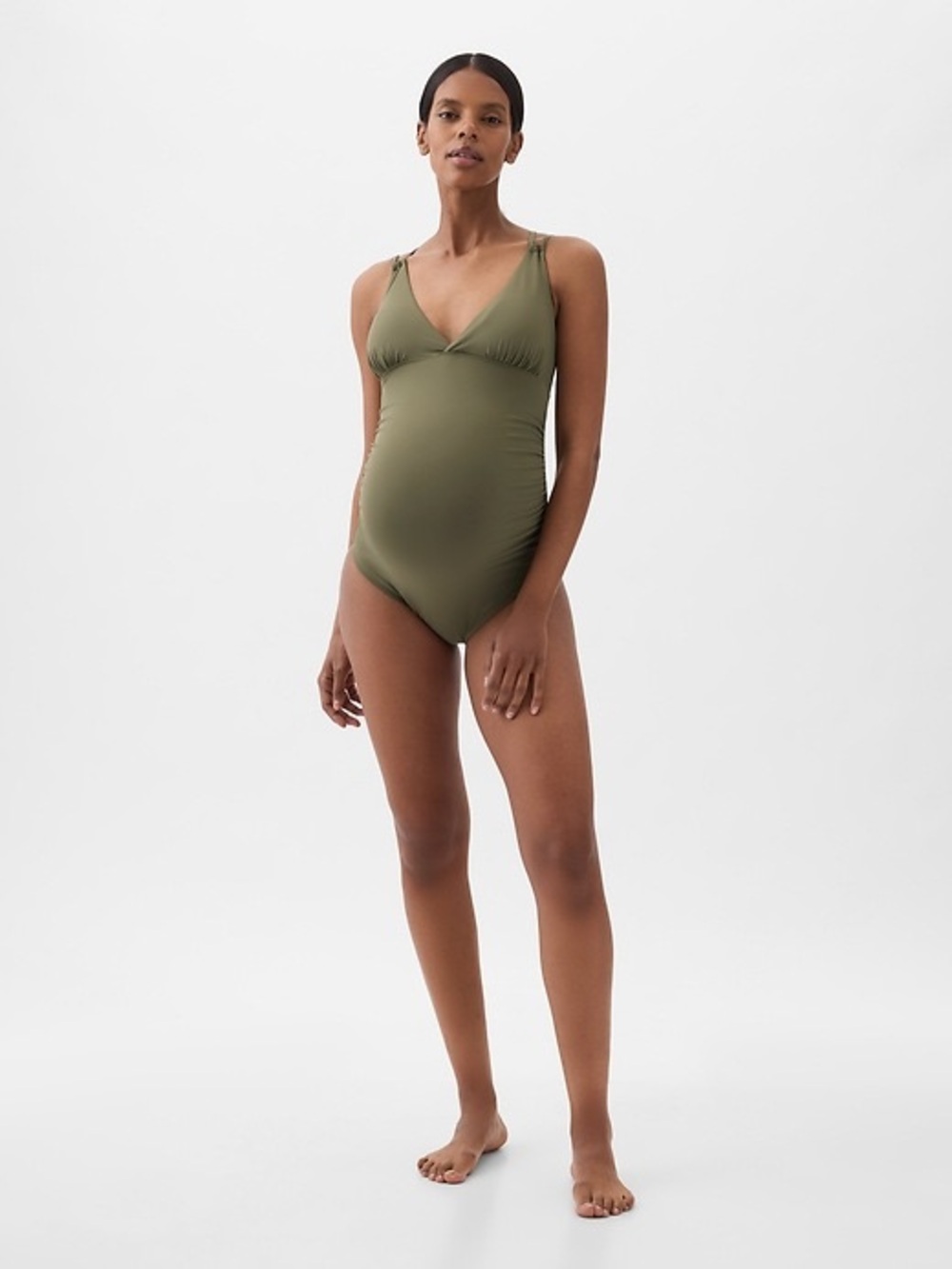 GAP Maternity Strappy V-Neck One-Piece Swimsuit Sz M